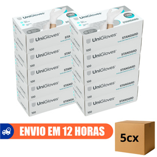 Luva de Látex Descartável Branca Com Pó 500un Unigloves em Oferta na Shopee