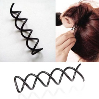 Espiral para cabelo, 2 unidades, presilha, penteado, prendendor cabelo, coque feminino, grampo cabelo, academia, festa em Oferta na Shopee