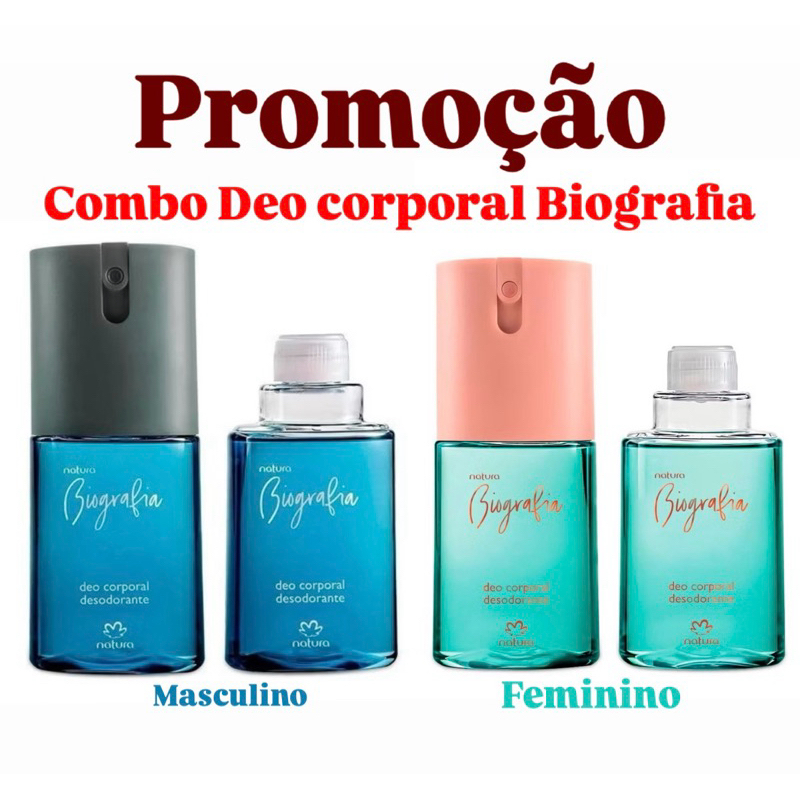 Kit Desodorante Corporal + Refil 100ml cada Natura masculino ou feminino - Variações em Oferta na Shopee