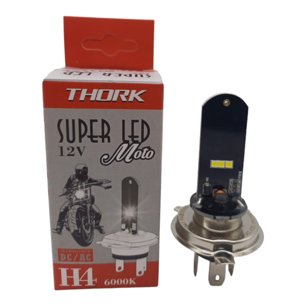 SUPER LED THORK 12V DC AC 6000K H4 MOTO ALTA PERFORMANCE em Oferta na Shopee