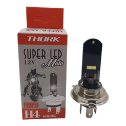 SUPER LED THORK 12V DC AC 6000K H4 MOTO ALTA PERFORMANCE
