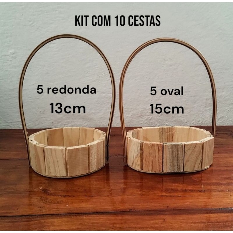 kit 5 cesta redonda e 5 cesta oval, ideal para decoração, natal, dias das mães, Páscoa e muito mais