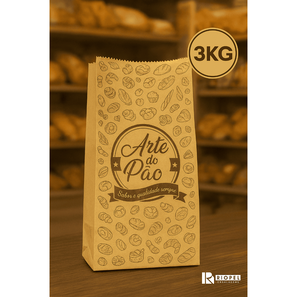 Saco pão 3kg (arte pão) cx (500 unidades)'