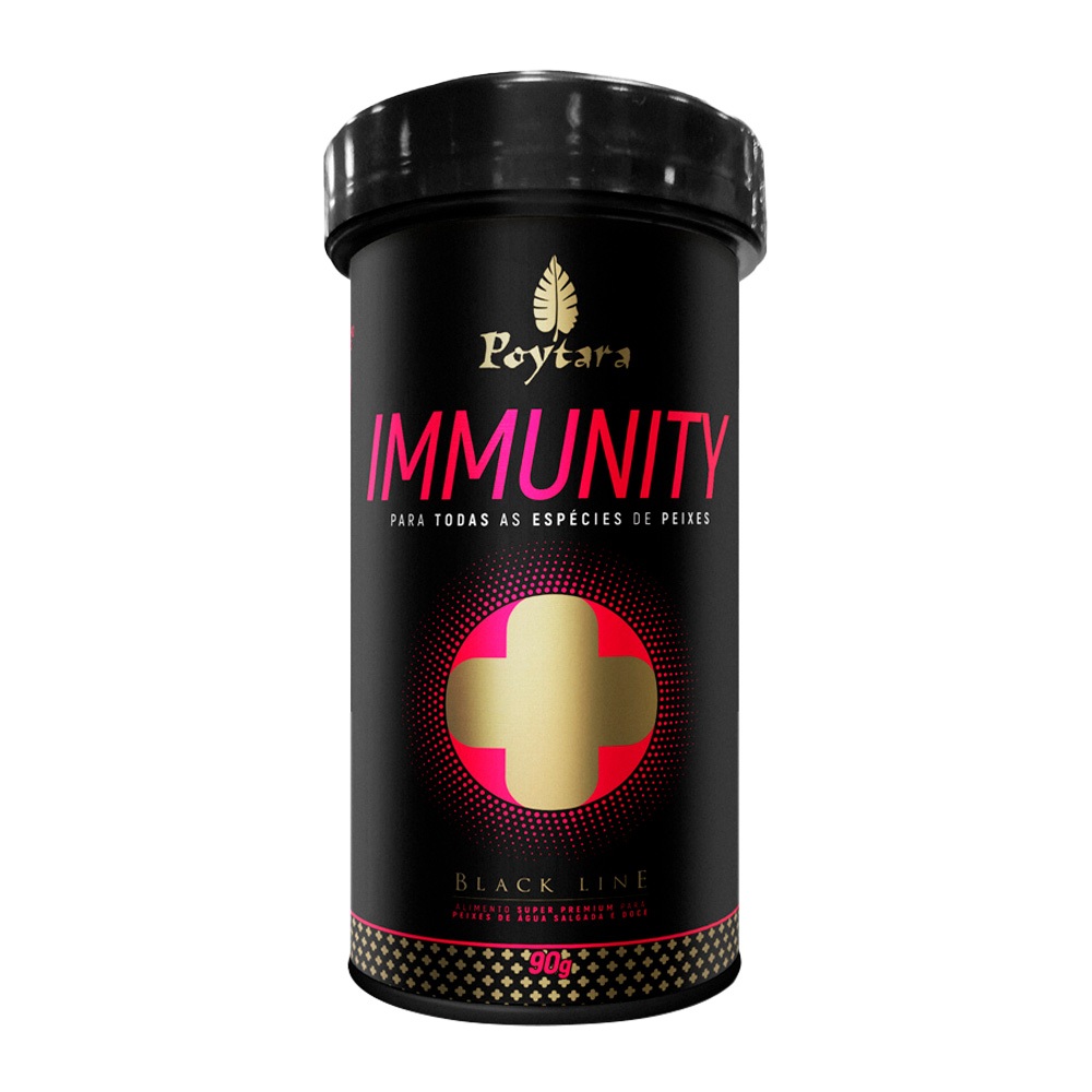 Poytara Black Line Immunity 90g Ração Peixes Melhora a Saúde
