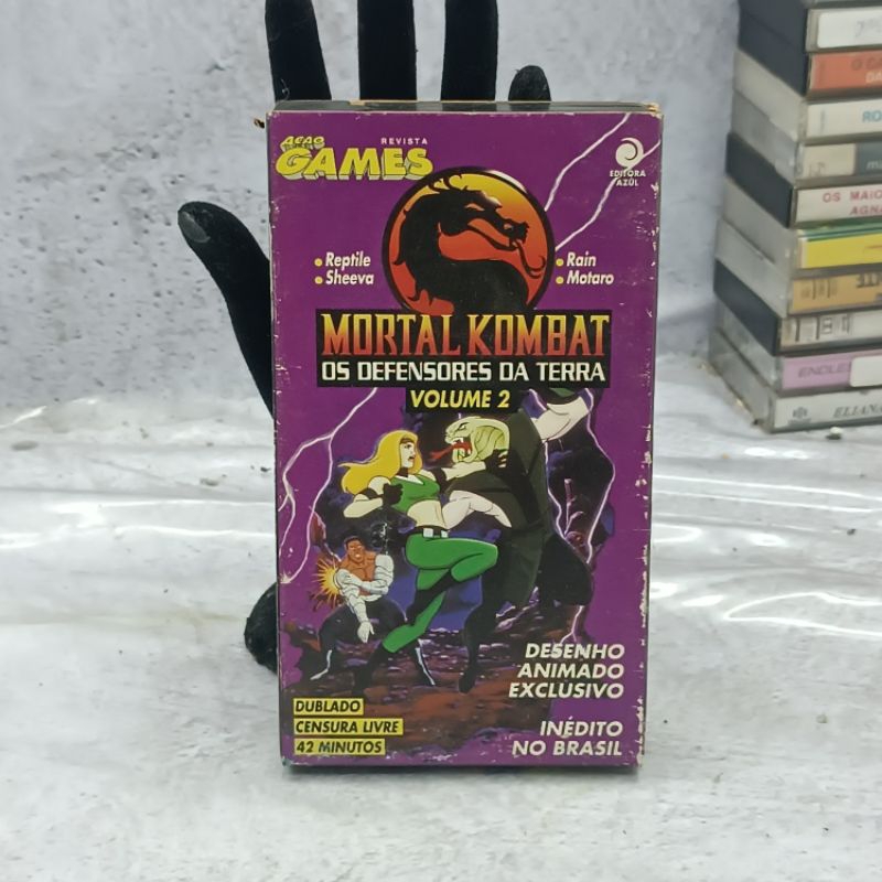 Fita VHS Mortal Kombat Os defensores da Terra Vol.2