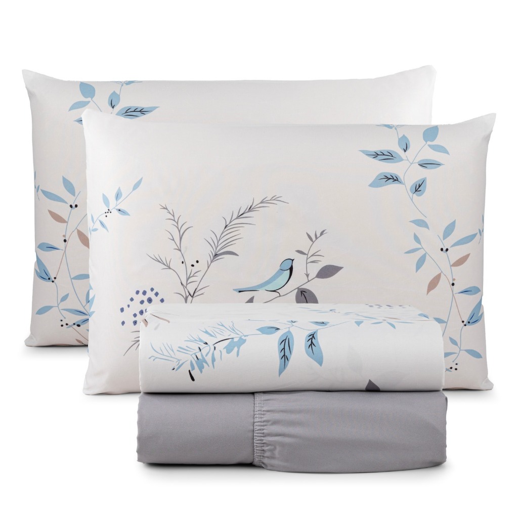 Jogo De Lençol Queen 4 Peças 200 Fios Cama Box Toque Aveludado