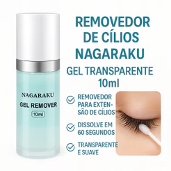 Removedor de Cílios NAGARAKU Gel Transparente 10ml – Remove em 60s, Suave e Profissional