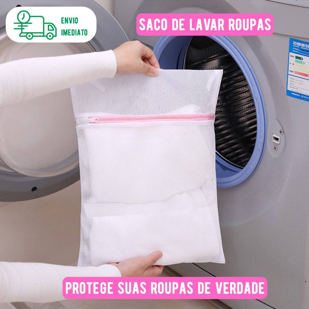 Saco de Lavar Roupas Protetor de Roupa Intima Delicada Não Desfia
