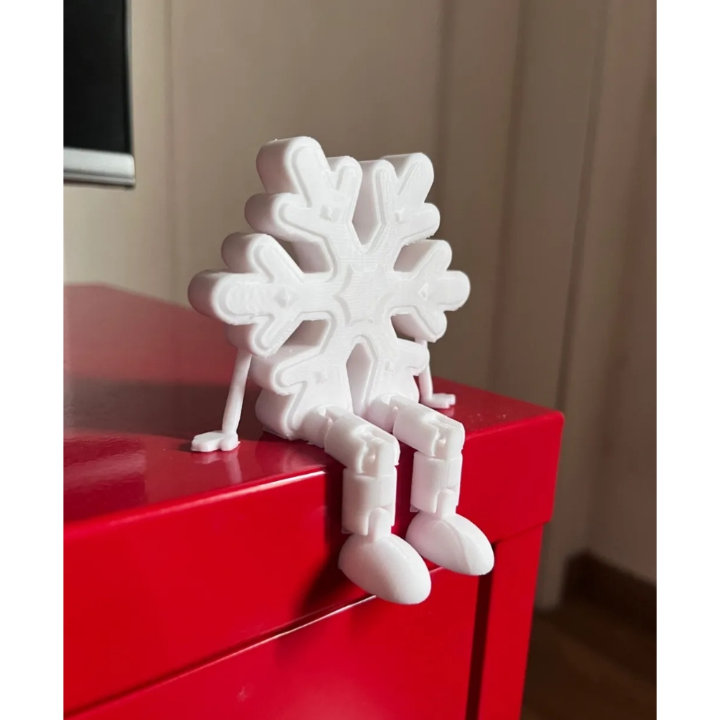 Enfeite Floco De Neve Articulado Natal Decoração Branco Festas Natalinas Charmoso Divertido Criativo Casa Presente