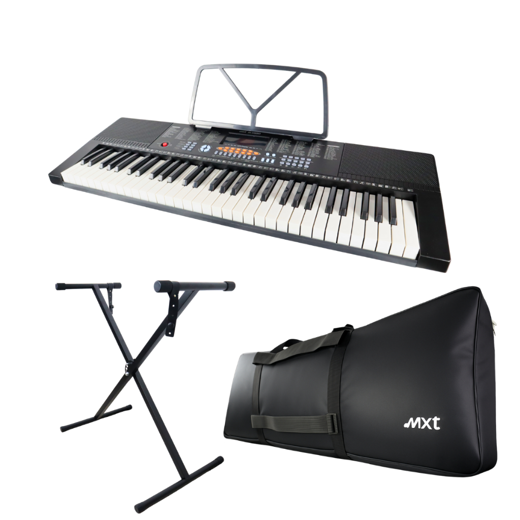 Imagem Teclado musical 61 teclas + capa + suporte teclado