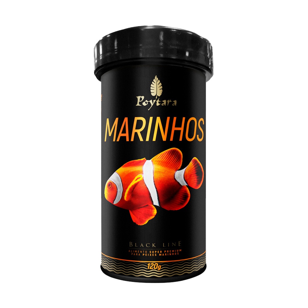 Ração Poytara Marinhos Black Line Pellets P 1mm 120g