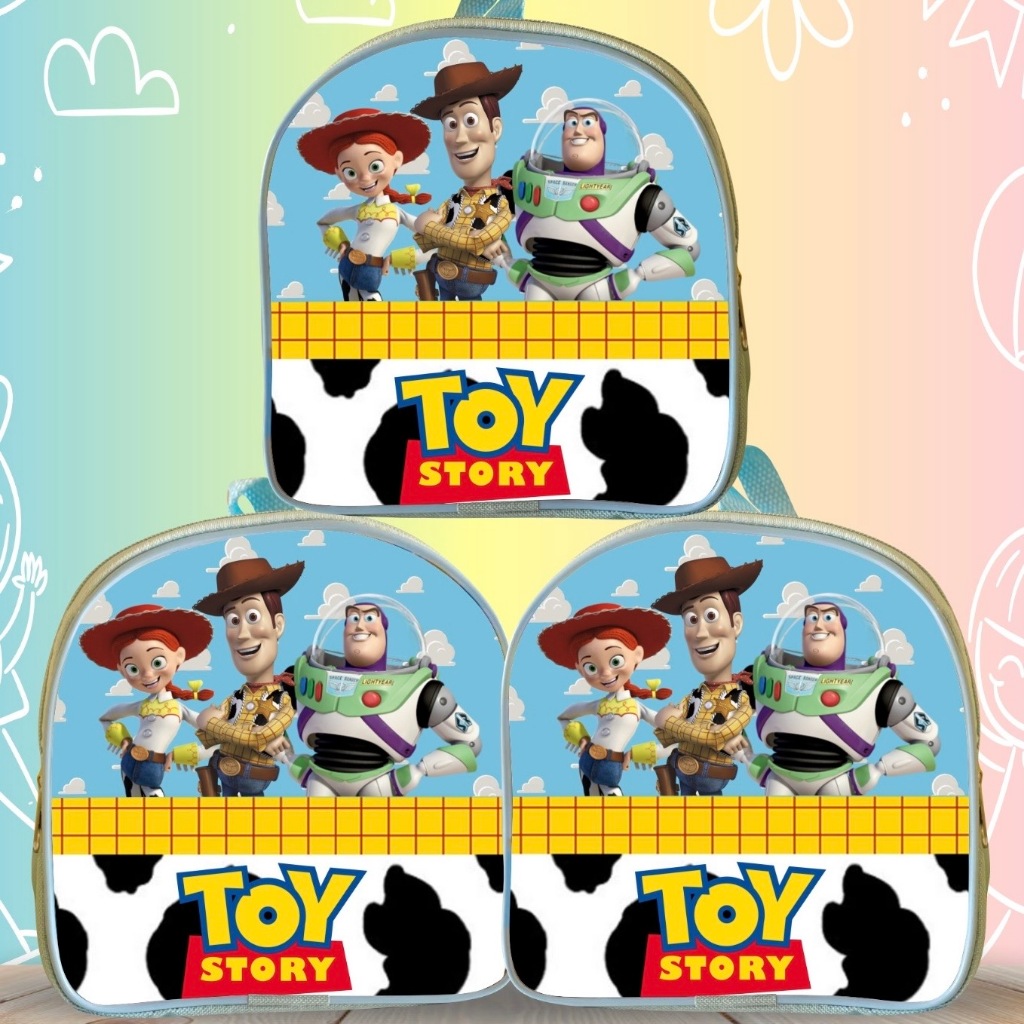 10 Mochilas personalizadas toy story lembrancinha aniversario infantil, bolsinha toy story, bolsas personalizadas