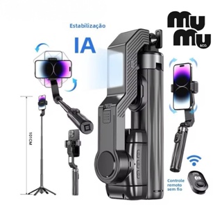 Estabilizador para Celular com Tripé Inteligente 360° Controle Remoto Bluetooth Dobrável em Oferta na Shopee
