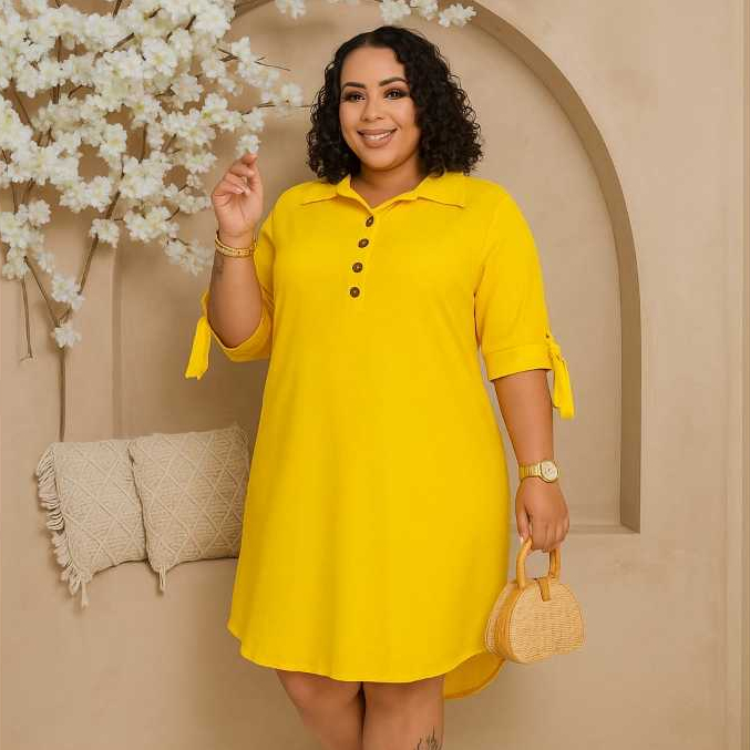 Chemise Camisão Vestido Plus Size Confortável Soltinho Moda Festas Elegante