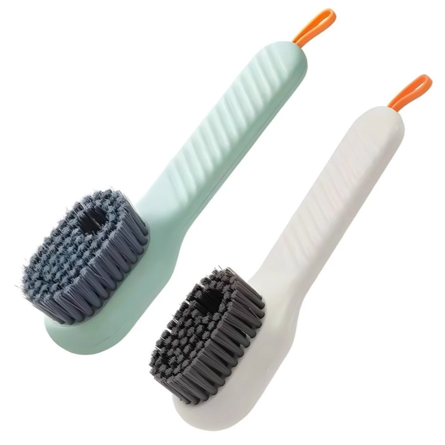 Escova Reservatório De Limpeza Limpa Sapato Louça Com Dispenser De Sabão Liquido