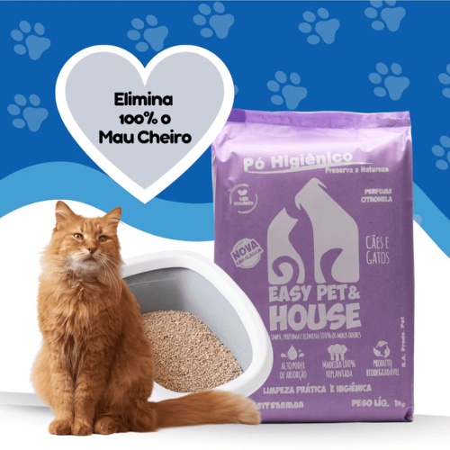 Pó Higiênico Eliminador de Odores Easy Pet & House 1 Kg - Envio Imediato