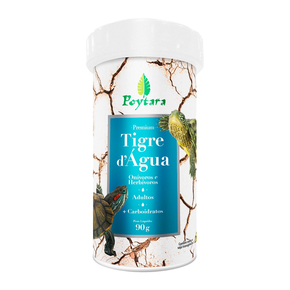 Raçao Tartaruga Poytara Tigre D'água Aquática Água Doc 90g em Oferta na Shopee
