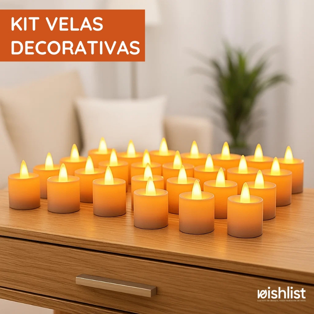 Kit Com 24 Velas Decorativa Eletronica Led Amarela em Oferta na Shopee