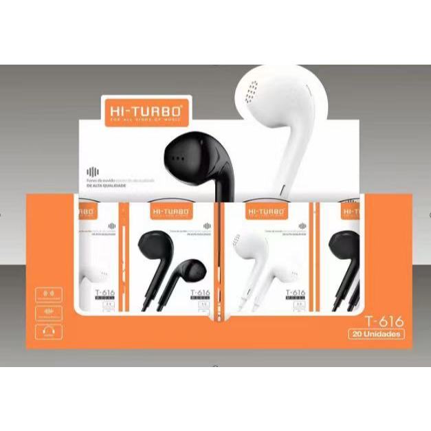KIT 20 Fone De Ouvido Estéreo Hi-Turbo Com Microfone Entrada P2 Original Envio Imediato T-616 em Oferta na Shopee