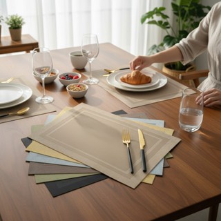 Kit 2/4/6 Jogo Americano PVC Resistente Impermeável Limpeza Fácil Mesa Posta Elegante Proteção Calor em Oferta na Shopee