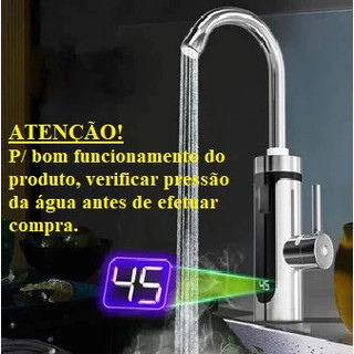 Torneira Elétrica Para Cozinha Banheiro Visor Temperatura Regulagem Giratória 360° Inox11…