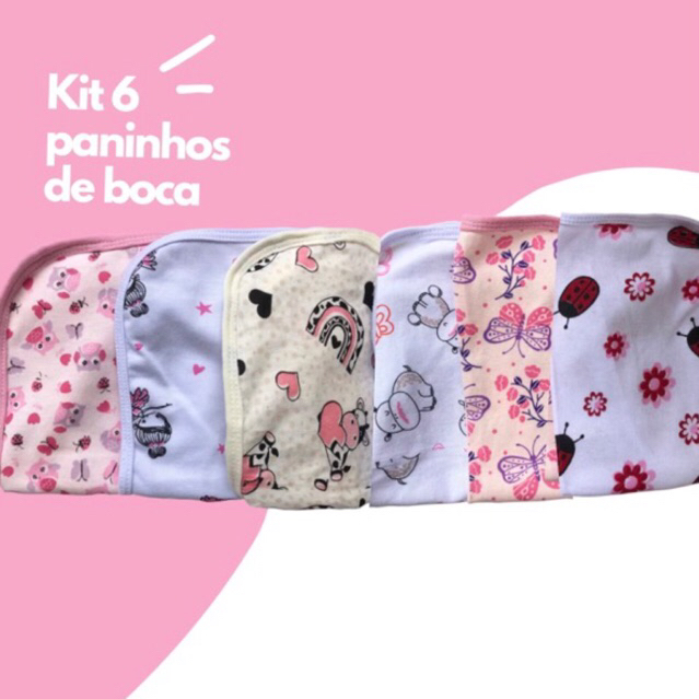 Kit Paninho de Boca bebe Babete Prendedor De Chupeta Fralda 100% Algodão Paninho Fraldinha Enxoval Saída Maternidade