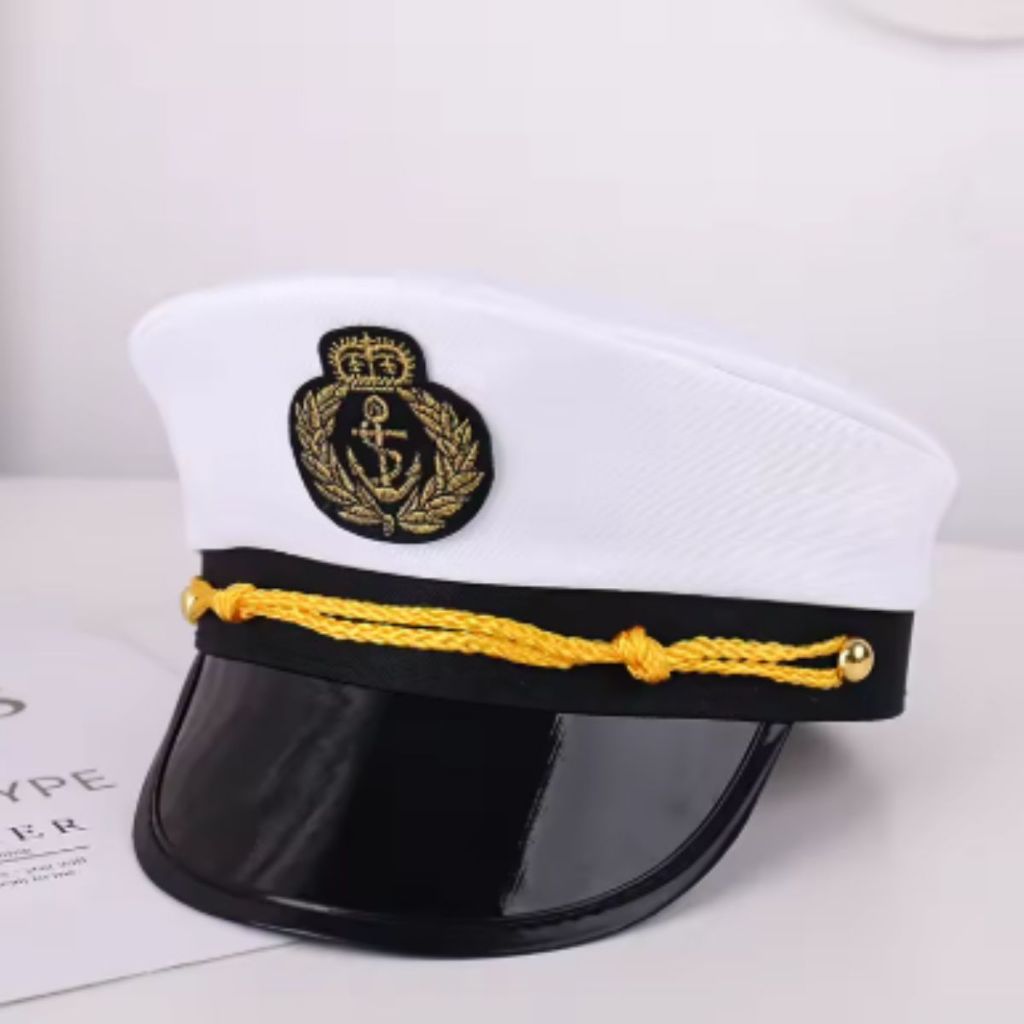 Chapéu Marinheiro Quepe Capitão – Fantasia Adulto | Festa Temática | Cosplay Náutico em Oferta na Shopee