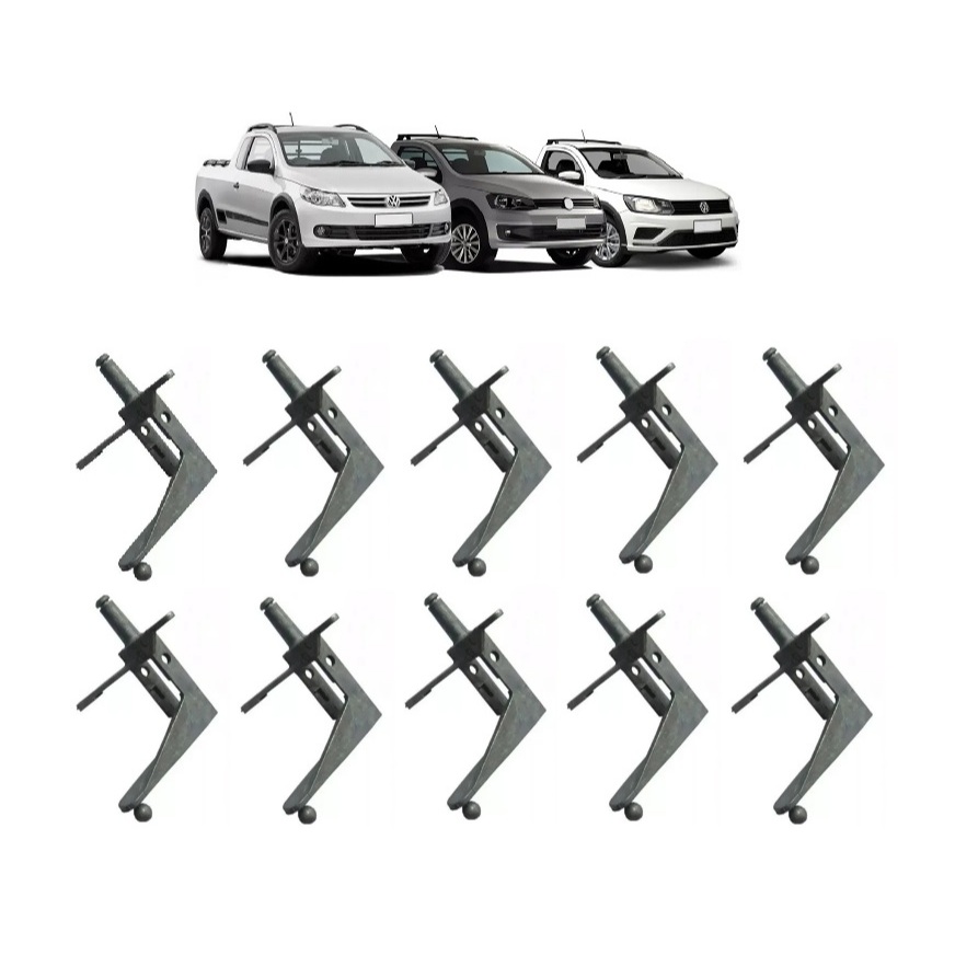 10 Cavalete Reparo Maçaneta Tampa Traseira Saveiro G5 G6 G7 Golf 2007 a 2013 Polo 2003 a 2014