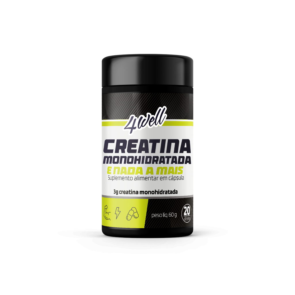 Creatina Monohidratada 3g 4well - 120 cápsulas em Oferta na Shopee