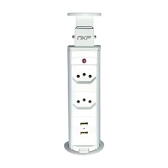 Torre de Tomada de Embutir com USB Multiplug Tomada de Bancada Torre de Tomada USB 20 Amperes