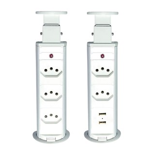 Kit Torre Tomada Multiplug 2 Tomadas 2 USB e Torre Tomada 3 Tomadas Bivolt
