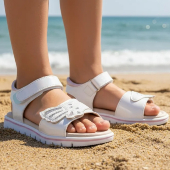 Sandália Infantil Ortopasso Cinderela Menina Asa Glitter Velcro Confortável Conforto em Oferta na Shopee