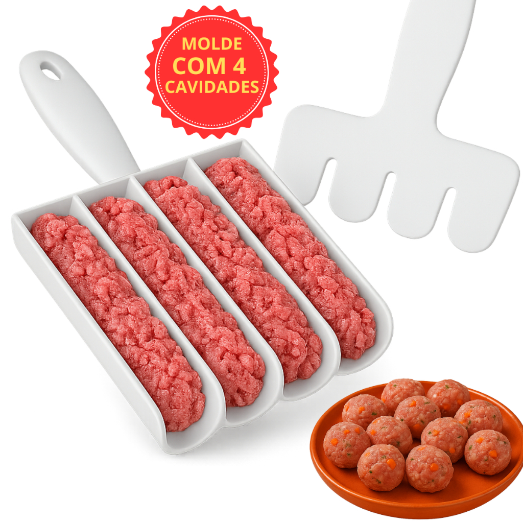 Modelador de Bolinhos Chuva Pá Molde Cortador Almondega Doces Nhoque 4 Cavidades