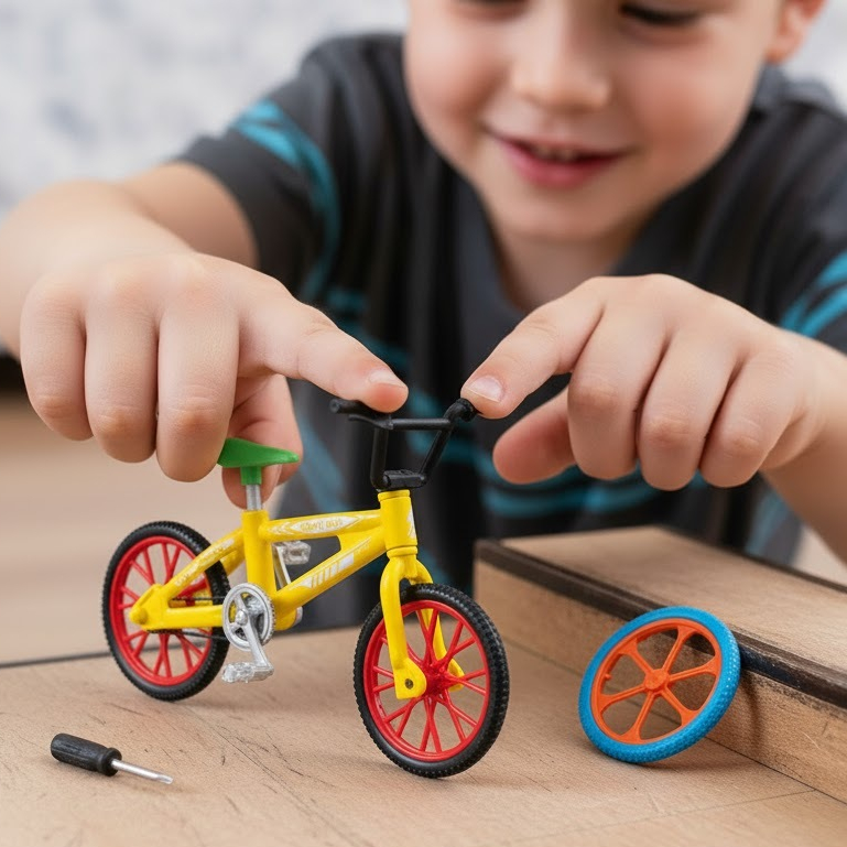 Kit Bicicleta De Dedo Acessórios Personalização Manobras Amarela Divertida Ajuda Coordenação Motora em Oferta na Shopee