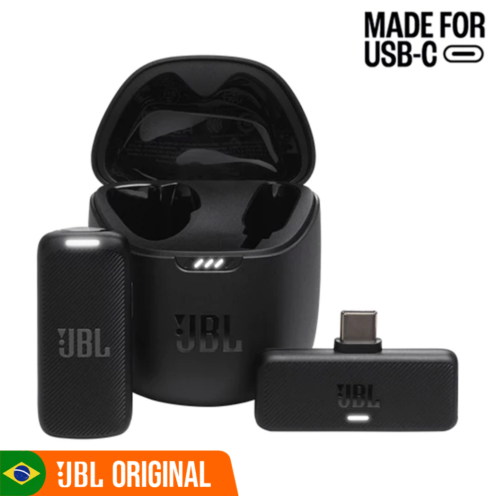 Microfone Lapela Sem Fio JBL Quantum Stream Wireless USB-C/Lightning