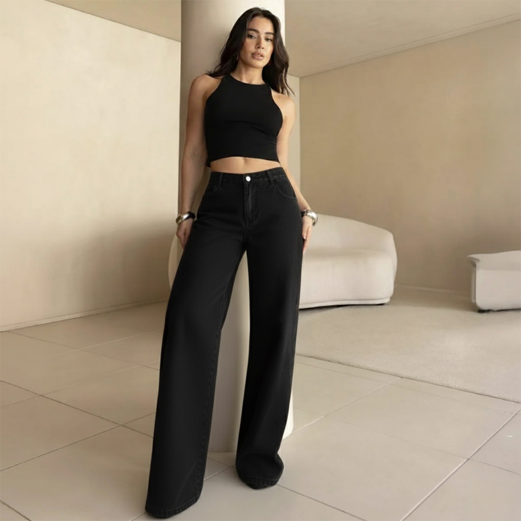 Calça Jeans Branca Feminina Cintura Alta Cos Alto Com Lycra Básica Skinny Cós Alto