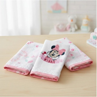 Pano De Boca Babete Minnie Mickey Bordado - Kit C/3 Unidades em Oferta na Shopee