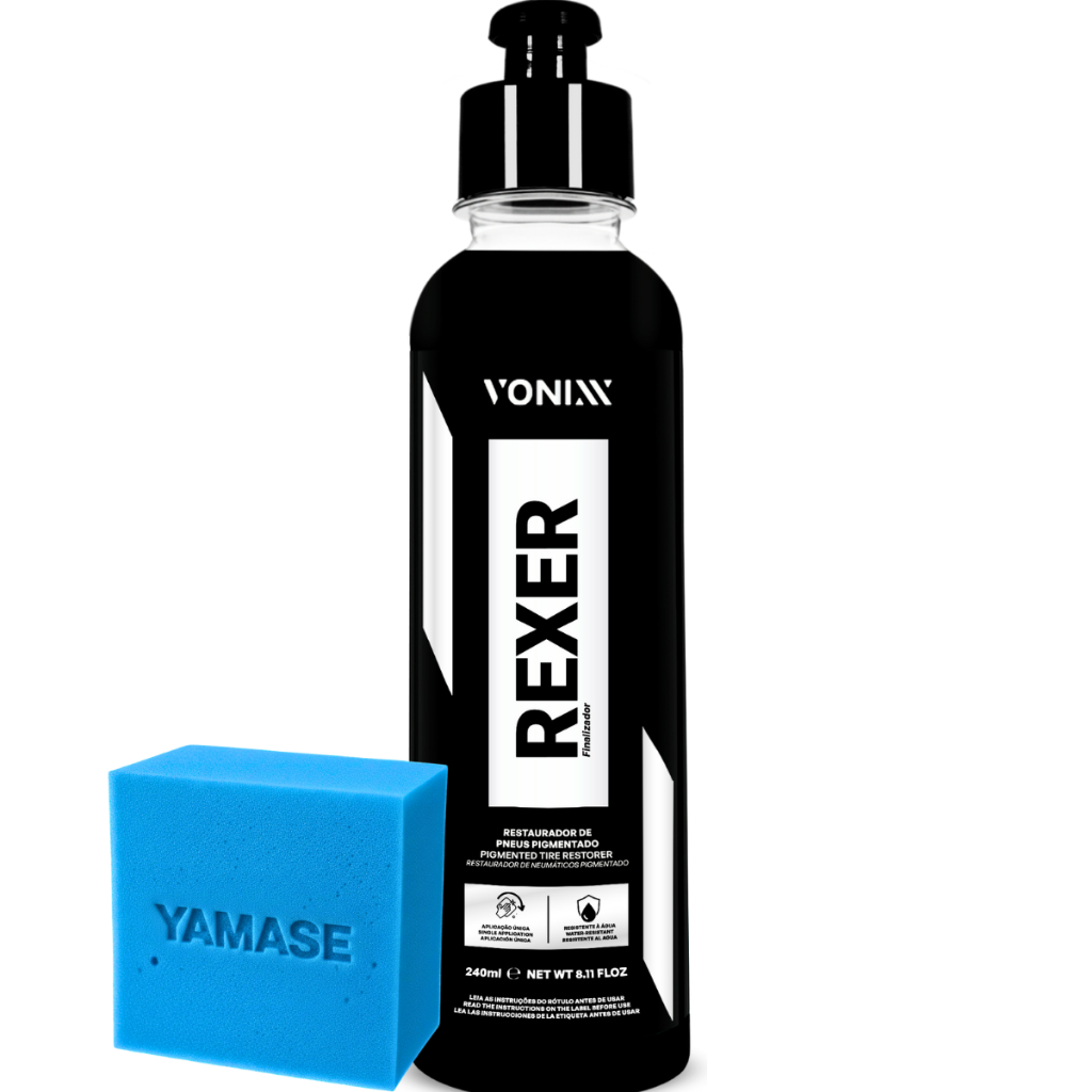 Pretinho Revitalizador Pneu Pigmentado Rexer 240ml Aplicador de Espuma Yamase em Oferta na Shopee