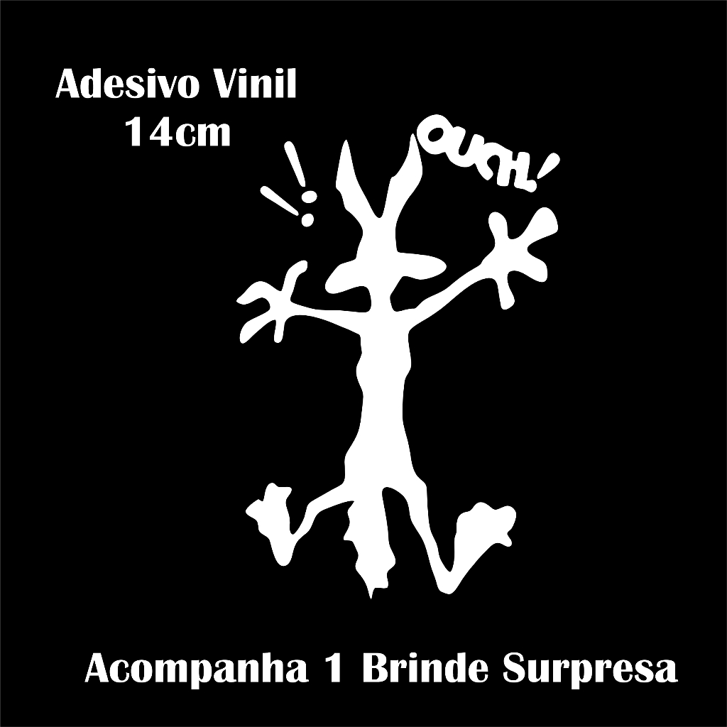Adesivo Coyote Batida 14cm + Brinde Surpresa