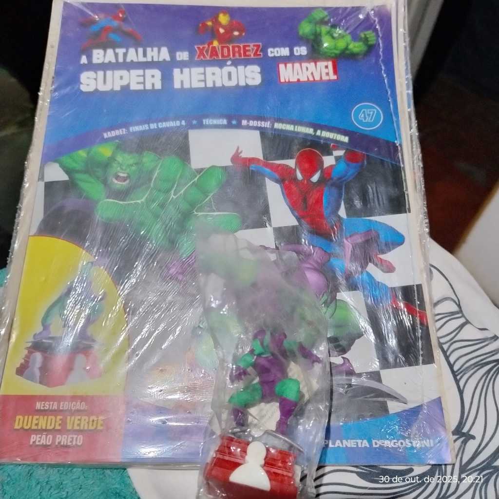 Coleção Xadrez Eaglemoss Marvel 2017. Duende Verde. Novo, lacrado e com fascículo.