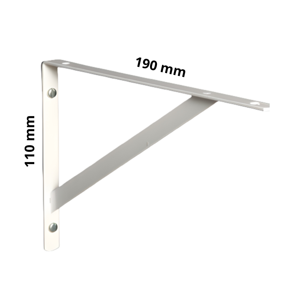 kit 6 Suportes de 20 cm com  Mão Francesa para Prateleira, cor  Branca ou Preta + kit Instalação