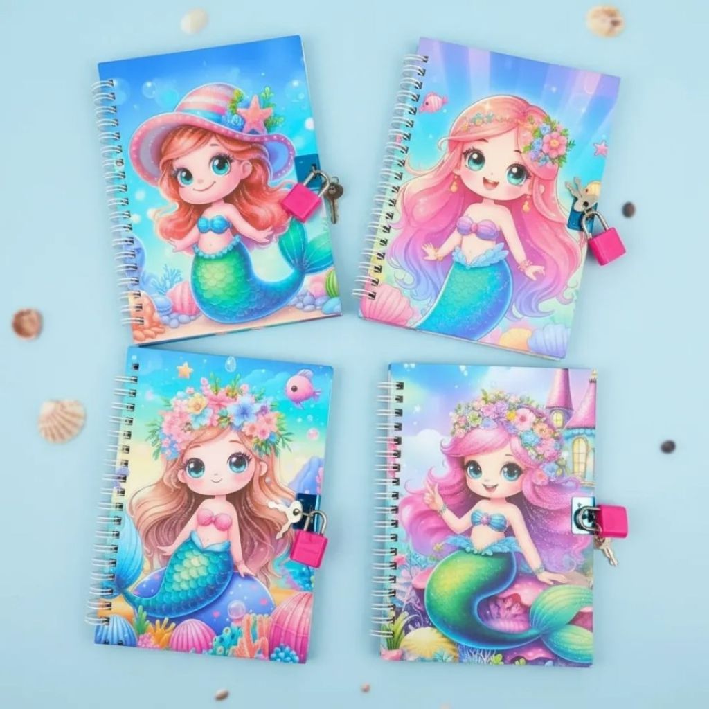 Diário Infantil Sereia com Cadeado 12,7x18,2cm Dcarte