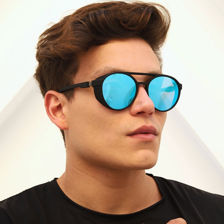 Óculos de Sol Floripa Azul Espelhado Alok Steampunk Premium Soldador Retrô Vintage Clássico uv400 em Oferta na Shopee