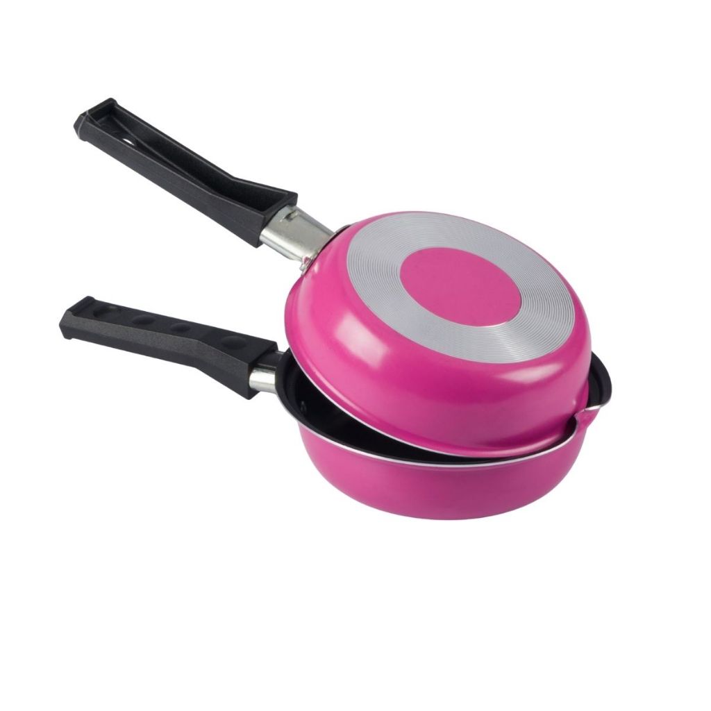 Hamburgueira Dupla Antiaderente 14Cm Rosa Nacional