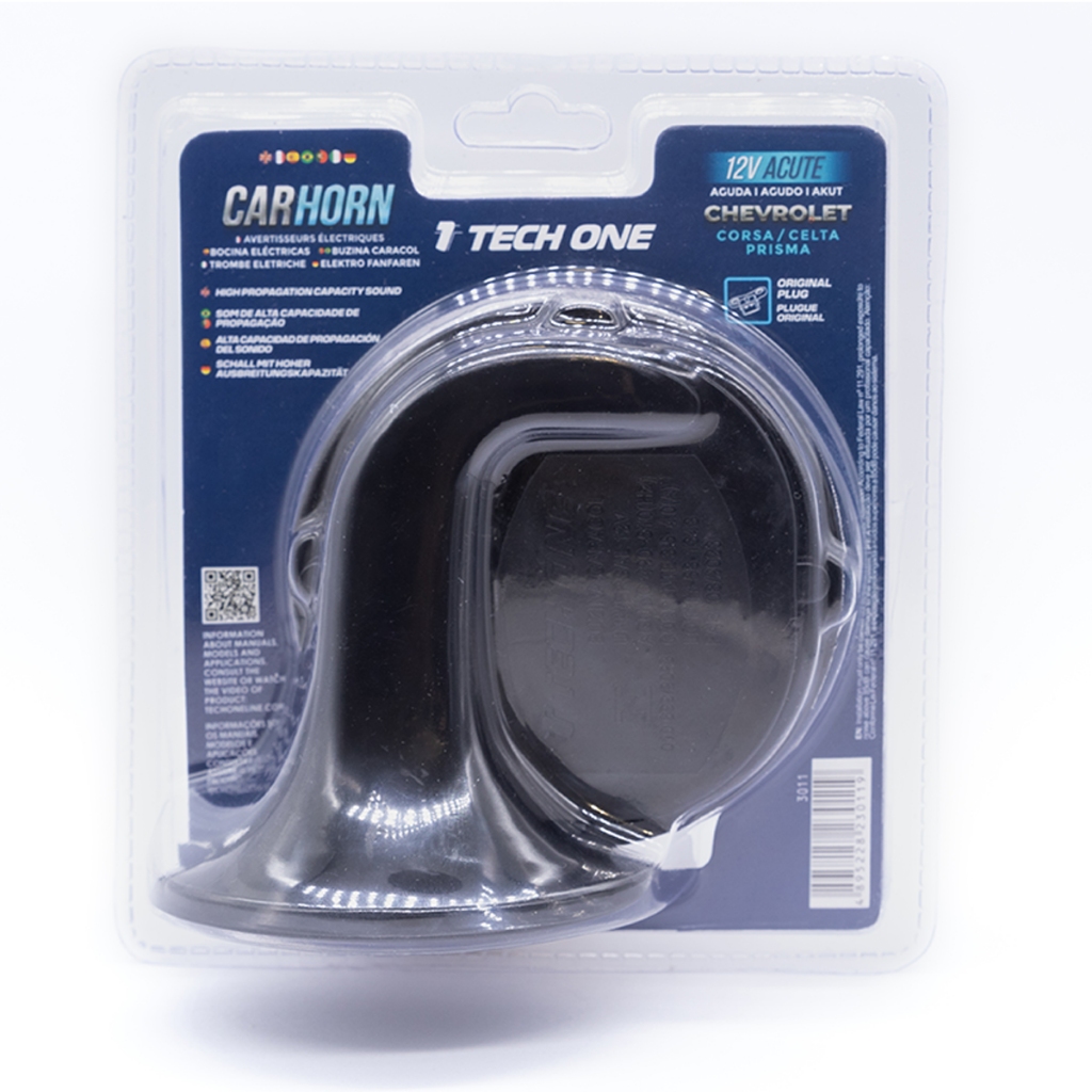 BUZINA TECH ONE 12V CARACOL GM VOLKSWAGEN PLUG ORIGINAL AGUDO