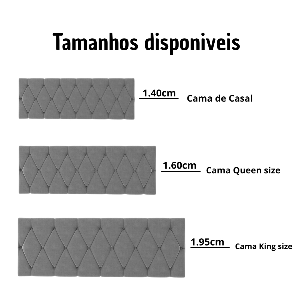 Cabeceira Estofada Leticia Para Cama Box Casal ate Cama King 1,40 a 1,95 Fixação Parede - Diversas Cores