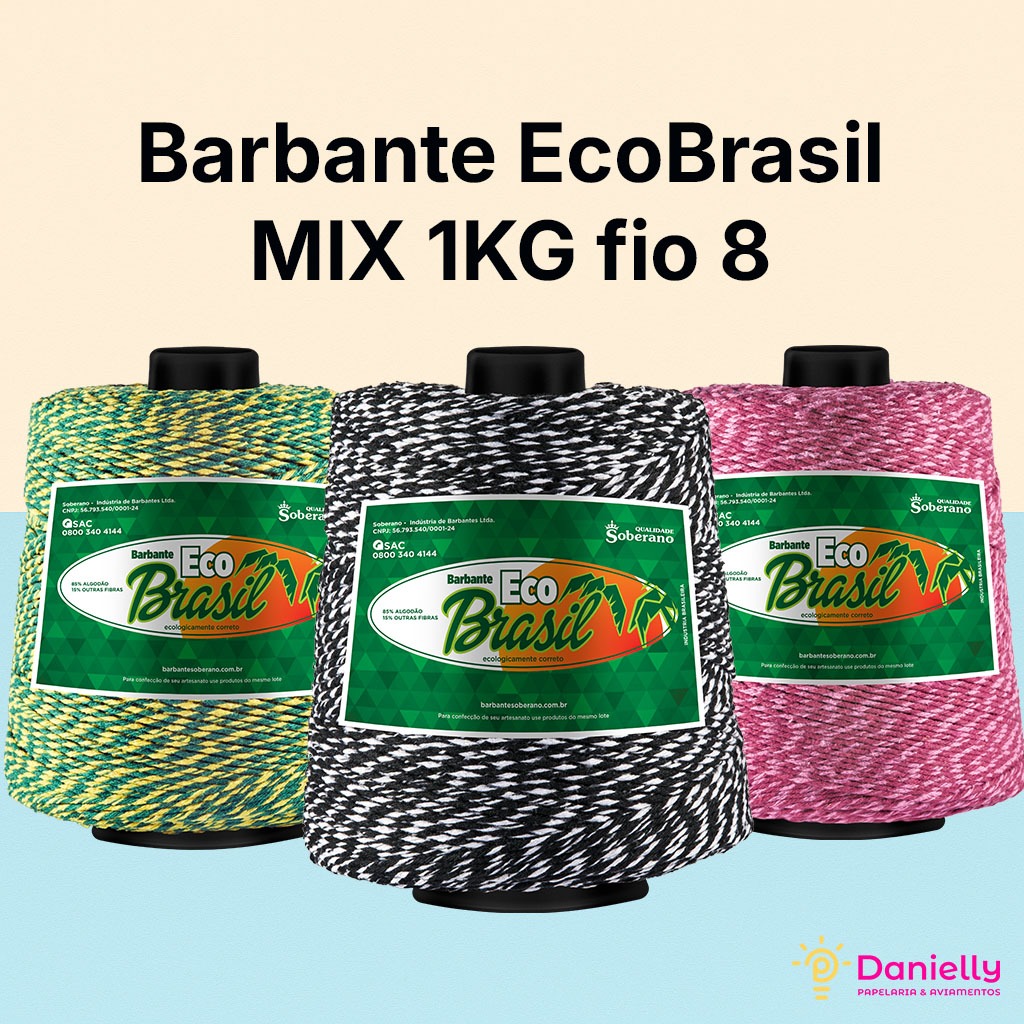 Barbante EcoBrasil 1kg Mix Fio 8 em Oferta na Shopee