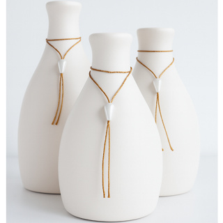 Kit Trio 3 Vasos Decorativos Pequeno Cerâmica Enfeite Decoração Elegante Casa Rack Estante Sala em Oferta na Shopee