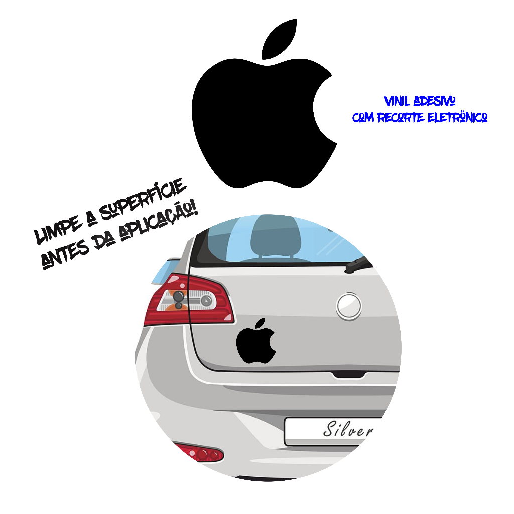 Kit 4 Adesivos Apple Maçã Decorativo Carro Moto Etc em Oferta na Shopee