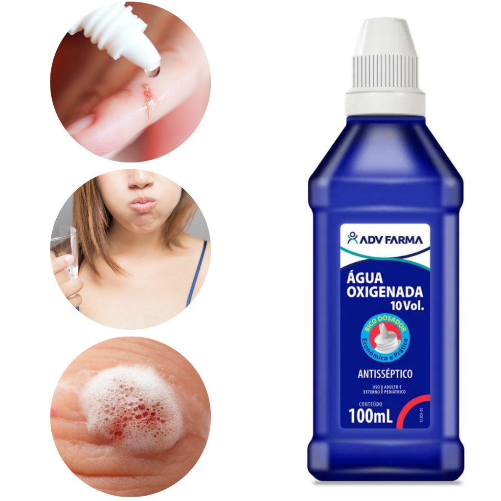 Agua Oxigenada Volume 10 Adv Farma 100ml - Antisséptico - Limpeza de Ferimentos - Bochecho